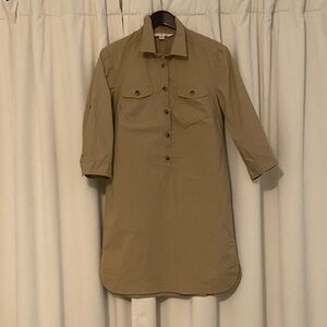 Boston Proper Tan Shirt Dress S
